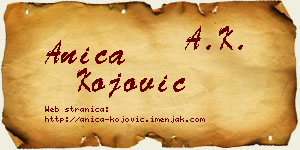 Anica Kojović vizit kartica
